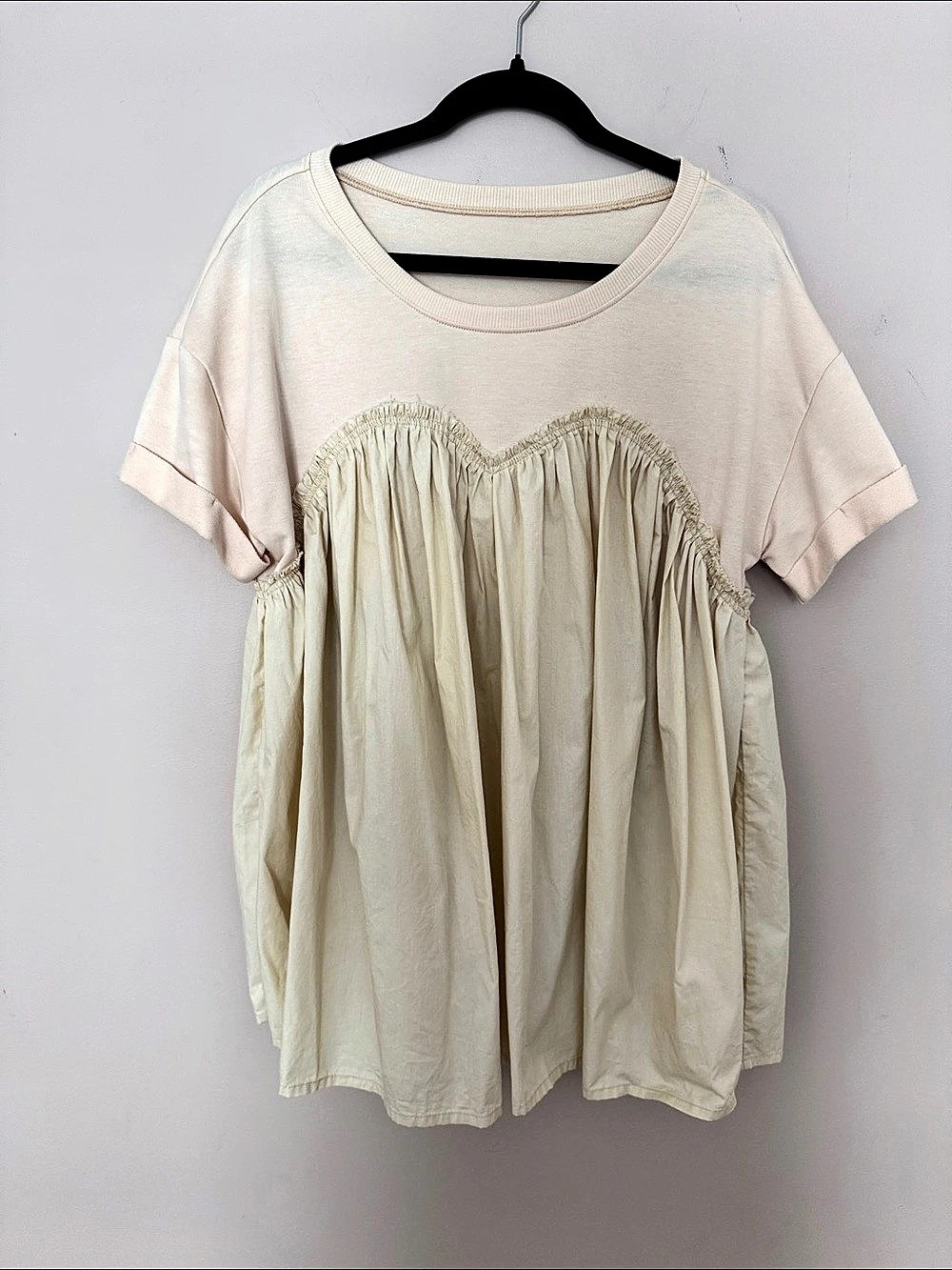 Cicy Bell  Heart Throb Babydoll Blouse Cream Free People Dupe